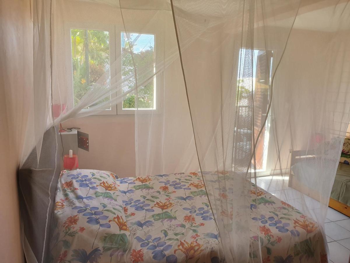 Rose Phoenix Rez-De-Jardin Piscine Et Vue Mer Les Anses-d'Arlets Luaran gambar