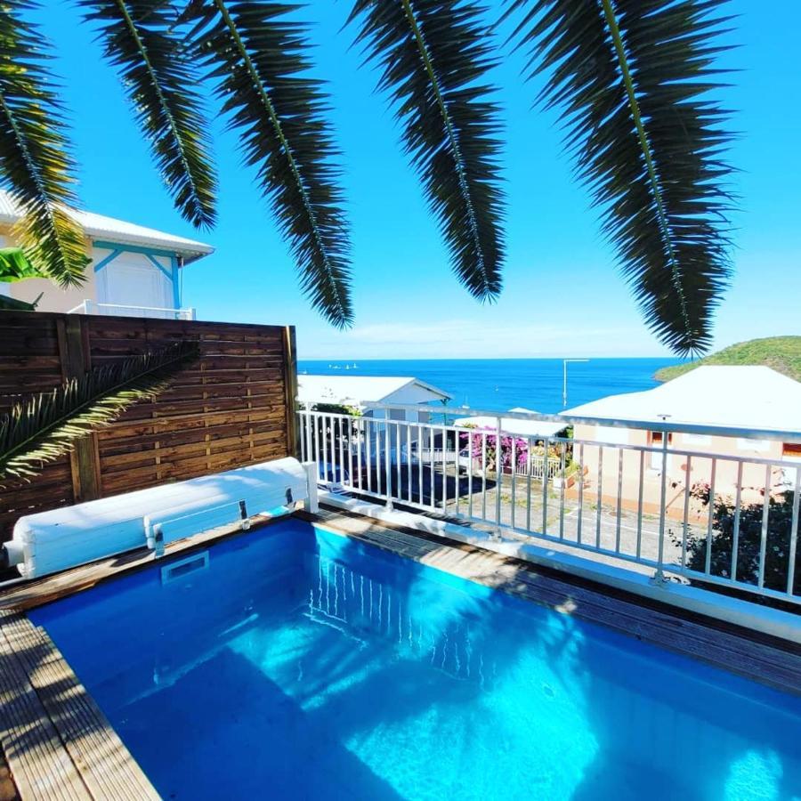 Rose Phoenix Rez-De-Jardin Piscine Et Vue Mer Les Anses-d'Arlets Luaran gambar